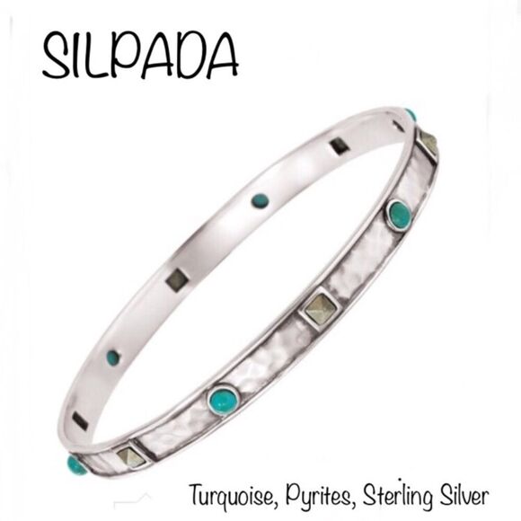 SILPADA Turquoise Sterling Silver 925 Bangle - Picture 3 of 9